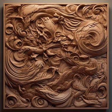 Patterns and decorations stl earth tones 2 3d model